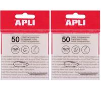 APLI 19568 - Notas adhesivas transparentes 75 x 75 mm de color blanco, Bloc 50 hojas de notas translúcidas resistentes al agua para estudiantes, uso escolar u oficina (Paquete de 2)