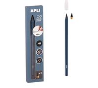 APLI 19800 - Lápiz infinito con cuerpo azul, lápiz eterno sin tinta con mina de recambio