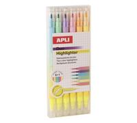 APLI 20552 - Pack subrayadores doble punta colores surtidos