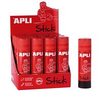 APLI 20894 - Pack de 12 Barras de Pegamento Adhesivo Blanco de 40 g, Libre de Solvente y No Tóxica