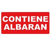 APLI 295 - Etiquetas con texto: "contiene albaran" de 50x100 mm en rollo de 200 unidades