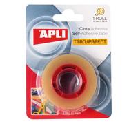 Apli cinta adhesiva transparente 19mm x 33m - resistente al agua y a la humedad - facil de cortar con las manos - ideal para uso en oficina y hogar transparente