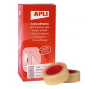Apli cinta adhesiva transparente rollo 19mm x 33m caja 8u