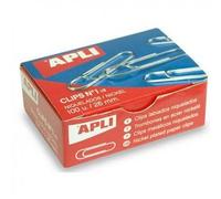 Apli clips plateados nº 1½ - 26mm caja de 100 -10 cajas-