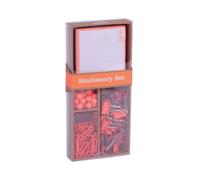 Apli fluor collection set de oficina - 25 pins, 80 clips de 28mm, 20 pinzas abatibles de 19mm y notas adhesivas de 100 hojas en naranja fluor - diseño moderno y llamativo - producto reposicionable par