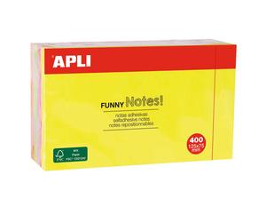 Apli funny bloc de 400 notas adhesivas reposicionables 125x75mm - 4 co