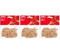 APLI Kids 13478 - Bolsa Mini Pinzas Madera 25 x 3 mm, 45 uds (Paquete de 3)