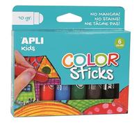 APLI Kids 14227 - Color Sticks Clásicos - Témperas sólidas para niños, 6 u.