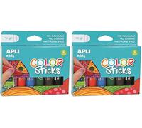 APLI Kids 14227 - Color Sticks Clásicos - Témperas sólidas para niños, 6 u. (Paquete de 2)