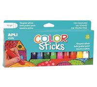 APLI Kids 14228 - Color Sticks Clásicos - Témperas sólidas para niños, 12 u.