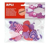 APLI Kids 15139 - Bolsa formas EVA adhesiva estampada formas corazón, 40 uds