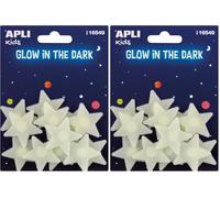 APLI Kids 16549 - Bolsa de pegatinas luminiscentes, estrellas pequeñas (Paquete de 2)