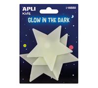 APLI Kids 16550 - Bolsa de pegatinas luminiscentes, 3 estrellas