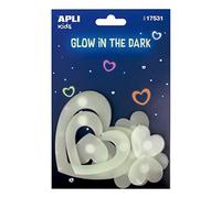 APLI Kids 17531 - Bolsa de pegatinas luminiscentes corazones