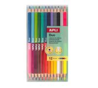 APLI Kids 20082 - Lápices de Colores Bicolor, 12 Lápices (24 Colores)