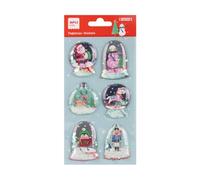 APLI Kids 20221 - Pegatinas Navidad - para decorar, modelo Bola de nieve- Adhesivo permanente. Ideales para Scrapbooking, decoración Navideña o DIY
