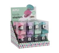 Apli nordik collection expositor de 16 grapadoras - tamaño 63mm - colores surtidos (16 uds)