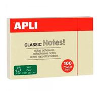 Apli notas adhesivas clasicas 75x50mm bloc 100h amarillo -12u-