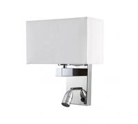 Aplique 3w 4000k + 1xe27 gabriel cromo/pantalla blanca 285lm 31x26x15,