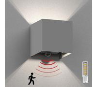 Aplique CUBEL detector de movimiento para exterior gris IP65 Up & Downlight