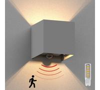 Aplique CUBEL detector de movimiento para exterior gris IP65 Up & Downlight