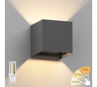 Aplique CUBEL para exterior antracita IP65 Up & Downlight cuadrado + LED