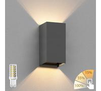 Aplique CUBEL para exterior antracita IP65 Up & downlight rectangular in