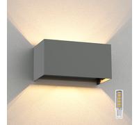 Aplique CUBEL para exterior gris IP65 Up & Downlight incl. 2 lámparas LED