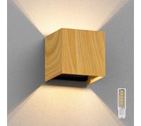 Aplique CUBEL para exterior IP65 up/downlight aspecto madera cuadrado incl. LED