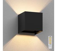 ledscom.de Aplique CUBEL para exterior, negro, IP65, Up