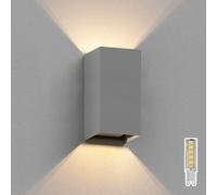 Aplique CUBEL para exterior rectangular gris IP65 Up & Downlight incl. LED