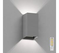 Aplique CUBEL para exterior rectangular gris IP65 Up & Downlight incl. LED