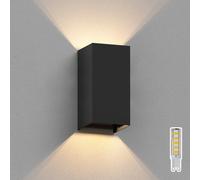 Aplique CUBEL para exterior rectangular negro IP65 Up & Downlight incl. LED