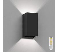 Aplique CUBEL para exterior rectangular negro IP65 Up & Downlight incl. LED