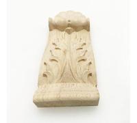 Aplique de esquina tallado en madera, calcomanía de madera vintage para decoración de pared, puerta de armario, muebles, 12 x 6 x 2 cm