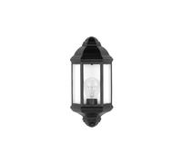 Fabrilamp Aplique exterior Abrila Shaula – Aluminio y cristal, 1xE27, IP44 – Negro