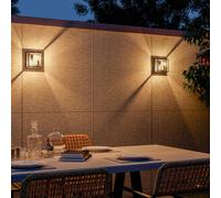 Aplique de exterior Calex, 2 luces, arriba/abajo, aluminio, negro