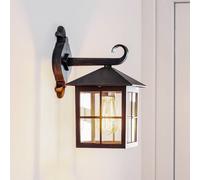 Aplique de exterior Ida de Lindby, color óxido, farol, 34 cm, E27