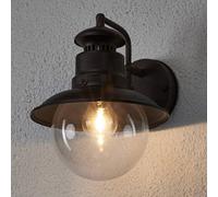 Aplique de exterior Lindby Eddie, color óxido, metal, IP44, E27
