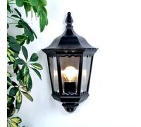 Lindby aplique de pared exterior en negro, transparente, lámpara