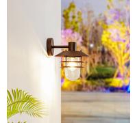 Lindby Lámpara de pared exterior Meliora en Marrón hecho Metal (1 llama, E27) lámparas para aplique lámpara LED exterior/fachada vivienda