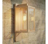 Aplique de exterior Lucande Ferda, portalámpara inferior, beige, IP44