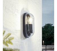 Aplique de exterior Lucande Serine, 25,5 cm, negro, aluminio