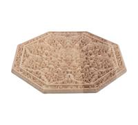 Aplique de Madera Redondo Estilo Vintage Europeo para Pared | Flor Calada, Acabado sin Pintar y Veta Auténtica, Fácil de Fijar, para Salón, Dormitorio y Manualidades