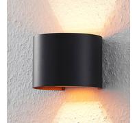 Aplique de pared Arcchio Zuzana, redondo, negro, G9, 13 cm de ancho