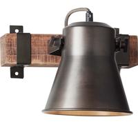 Aplique de pared "Brilliant" modelo "Wandleuchte Spotstrahler Plow", color /madera, máximo 10W, casquillo E27, con brazo articulado