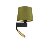 Aplique de pared CHILLIN, verde-latón-dorado-, 2xE27x40W, pantalla de tela, dimensiones: 42x25x22 cm, IP20, marca Nowodvorski Lighting