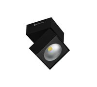 Aplique de pared cuadrado ajustable LED tricolor Rubyc de 14 W en color negro - Beneito & Faure