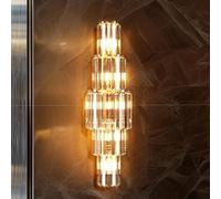 Aplique de pared de cristal de lujo, iluminación indirecta LED, lámpara de pared de cristal, regulable, casquillo E14, luz de pared interior, ideal para pasillos, focos, iluminación para escaleras, lá