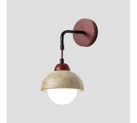 Aplique de pared de travertino natural en forma de cúpula Brazo oscilante curvo Luz montada en la pared Decoración rústica Lámpara de pared for dormitorio Escalera Pasillo Entrada Decoración interior